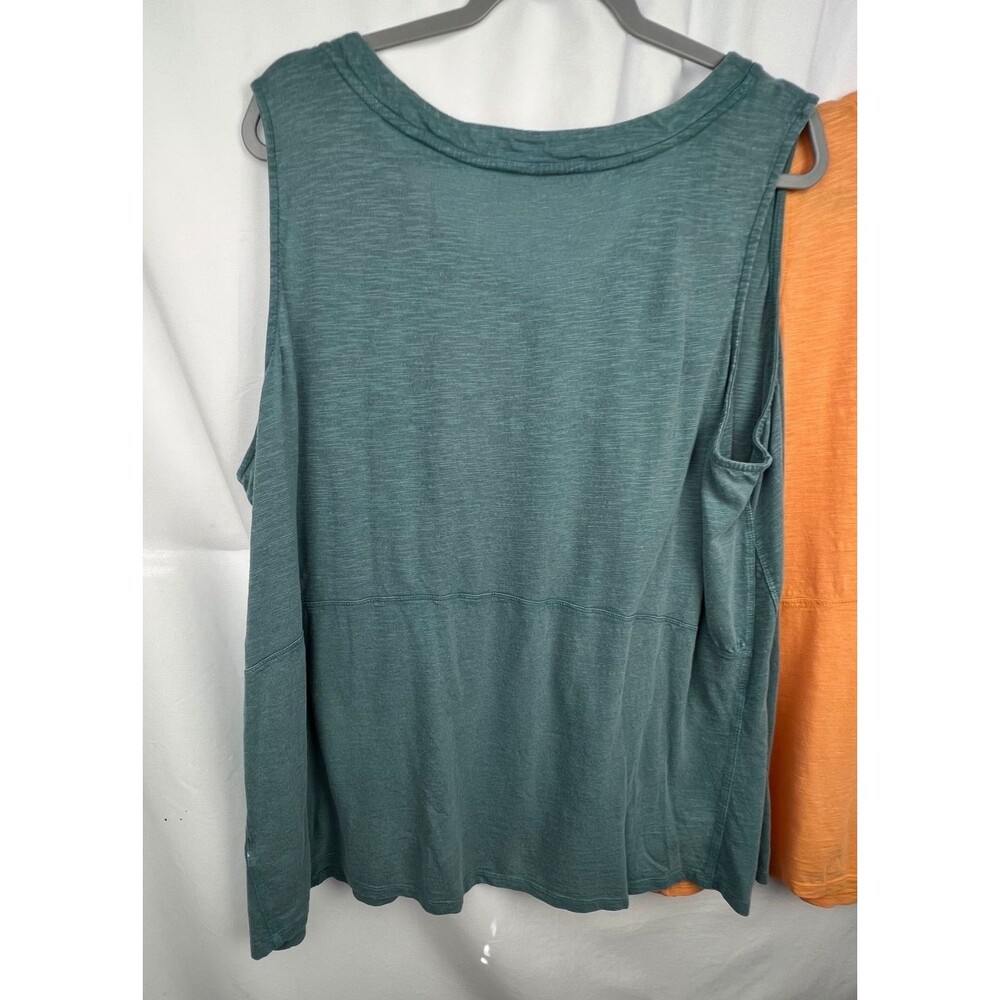 Coldwater Creek Sleeveless Henley Tunic Top BUNDLE 2X Blue & Orange Button Front - Picture 4 of 12